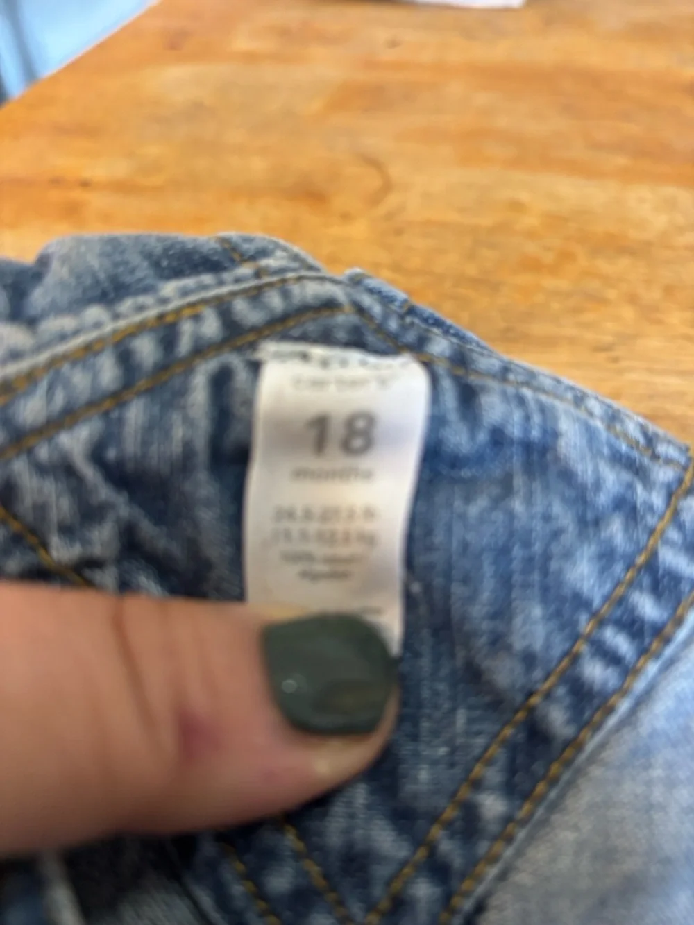 Vintage Carters Denim Embroidered 18 mo short overalls